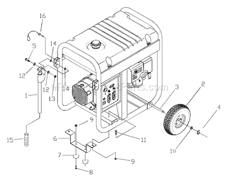 Page C Diagram and Parts List for 1648-0  Briggs and Stratton Generator